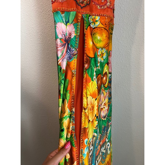 Sue Wong Floral Halter Maxi Gown - Picture 3 of 10